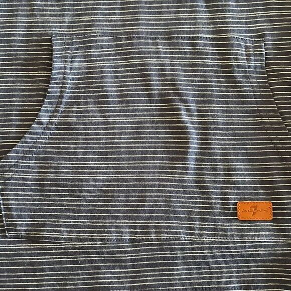 74AMK Boys Blue & White Striped Hooded L/S Shirt - Picture 5 of 6